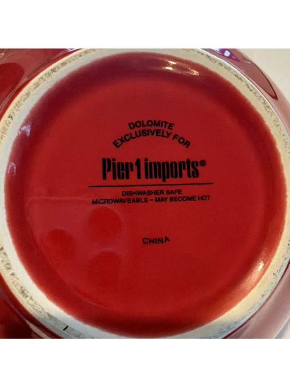 Pier 1 Red Coupe Stoneware Cereal Bowl China Set of 2 Excellent Pre-owned Cond.